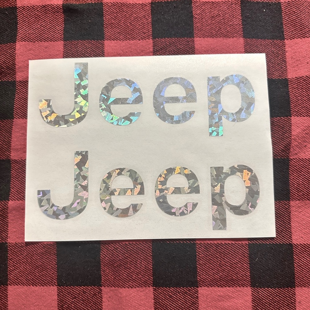 Two Holographic Jeep overlay decals sickers